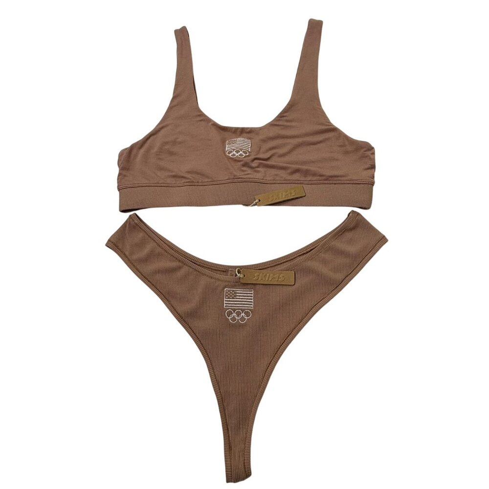 SKIMS Sleep‎ Bralette + Soft Lounge Thong Team USA Sienna 2X - Picture 1 of 11